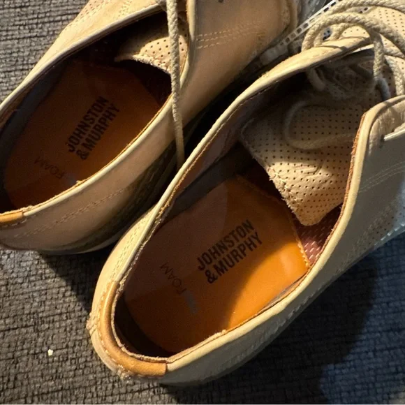 NWT Johnston & Murphy Upton Perfed Plain Toe Color: Taupe Nubuck Sz 8,5 (no box) - Picture 10 of 12